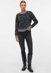 Vero Moda Newkai Leopard Knit Cardigan, Grey