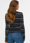 Vero Moda Vanda Rib Stripe Knit Sweater, Black