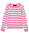Vero Moda Doffy Striped Knit Jumper, Pink & Cream