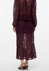 Vero Moda Meta Lace Ankle Skirt, Wine