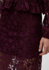 Vero Moda Meta Lace Ankle Skirt, Wine