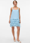Vero Moda Cimmie Pleated Frill Layered Dress, Sky Blue