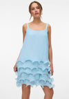 Vero Moda Cimmie Pleated Frill Layered Dress, Sky Blue