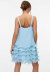 Vero Moda Cimmie Pleated Frill Layered Dress, Sky Blue