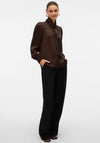 Vero Moda Nini Tie Neck Blouse, Brown