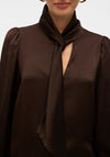 Vero Moda Nini Tie Neck Blouse, Brown