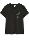 Vero Moda Heneth Bow Embellished T-Shirt, Black