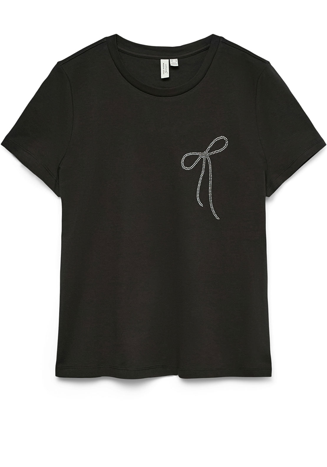 Vero Moda Heneth Bow Embellished T-Shirt, Black