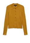 Vero Moda Vadin Ribbed Polo Neck Cardigan, Yellow