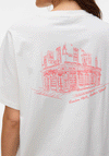 Vero Moda Yvonne Caty Graphic Back T-Shirt, White & Coral