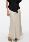 Vero Moda Merle Satin Feel Maxi Skirt, Beige