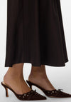 Vero Moda Merle Satin Feel Maxi Skirt, Brown
