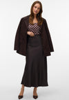 Vero Moda Merle Satin Feel Maxi Skirt, Brown