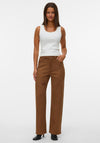 Vero Moda Tessa Faux Suede Wide Leg Trousers, Brown