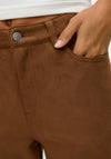 Vero Moda Tessa Faux Suede Wide Leg Trousers, Brown