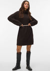 Vero Moda Rollneck Short Knit Dress, Chocolate