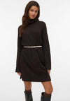 Vero Moda Rollneck Short Knit Dress, Chocolate