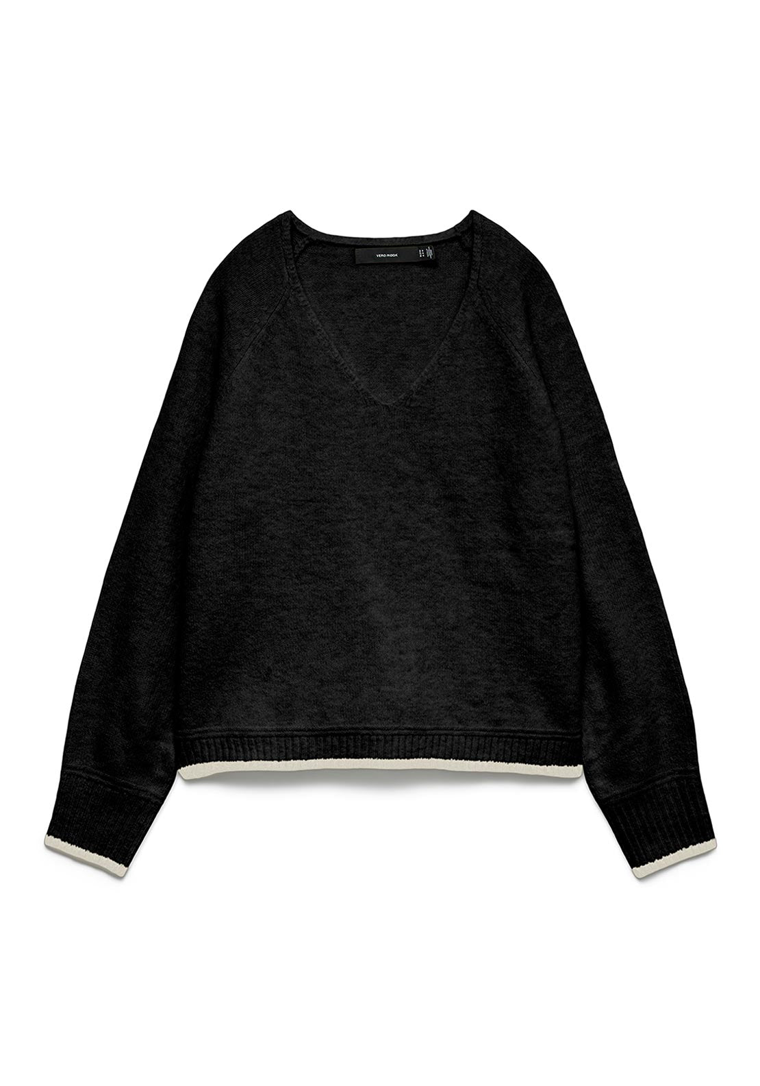 Vero Moda Aquarius V-Neck Wool Jumper, Black