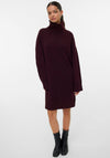 Vero Moda Rollneck Short Knit Dress, Wine