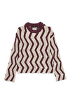Vero Moda Libra Zigzag Knit Jumper, Wine