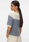 Vero Moda River Striped Short Sleeve Sweater, Blue