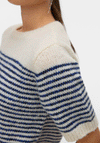 Vero Moda River Striped Short Sleeve Sweater, Blue
