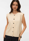 Vero Moda Gold Knit Button Waistcoat, Neutral