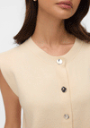 Vero Moda Gold Knit Button Waistcoat, Neutral