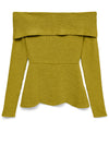 Vero Moda Lucy Bardot Scalloped Trim Jumper, Green