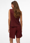 Vero Moda Button Up Sleeveless Top, Wine
