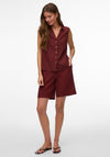 Vero Moda Button Up Sleeveless Top, Wine