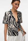Vero Moda Mymilo Zebra Short Sleeve Shirt, Black