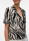 Vero Moda Mymilo Zebra Short Sleeve Shirt, Black