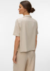 Vero Moda Mymilo Short Sleeve Shirt, Beige