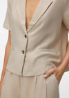 Vero Moda Mymilo Short Sleeve Shirt, Beige