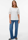 Vero Moda Vacy Crochet Sleeve T-Shirt, Snow White