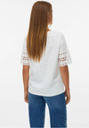 Vero Moda Vacy Crochet Sleeve T-Shirt, Snow White