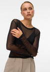 Vero Moda Lova Mesh Top, Black