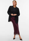 Vero Moda Haisley Lace Trim Midi Skirt, Wine