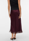 Vero Moda Haisley Lace Trim Midi Skirt, Wine