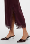 Vero Moda Haisley Lace Trim Midi Skirt, Wine