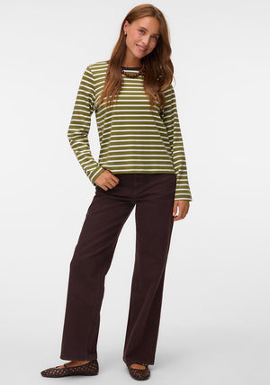 Vero Moda Tessa High Waisted Wide Leg Jeans, Brown