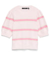 Vero Moda Doffy Short Sleeve Stripe Knit Sweater, Pink Multi