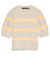 Vero Moda Doffy Short Sleeve Stripe Knit Sweater, Beige Multi