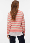 Vero Moda Doffy Striped Round Neck Jumper, Pink