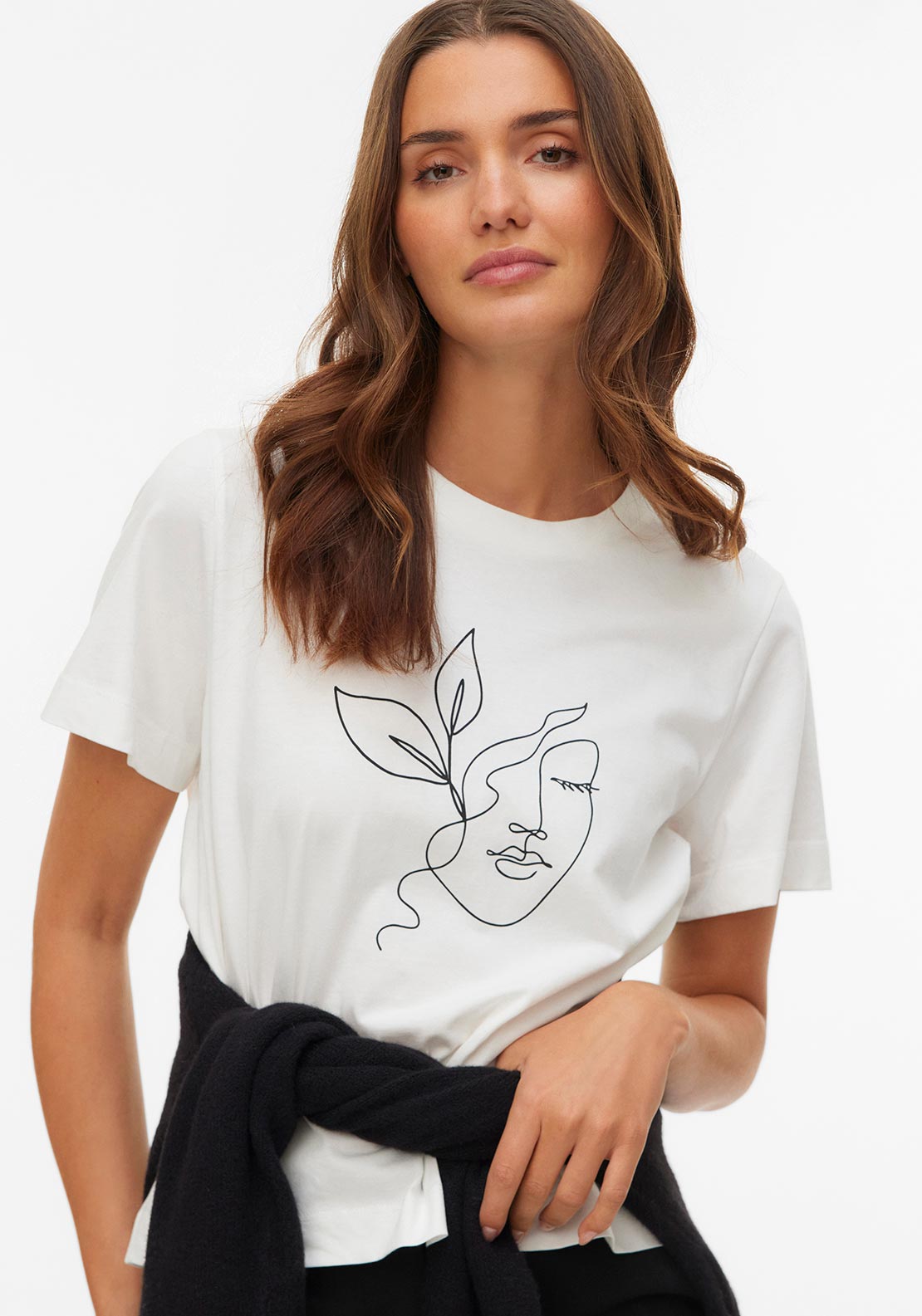 Vero Moda Thea Graphic Print Cotton T-Shirt, White