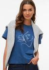 Vero Moda Thea Graphic Print Cotton T-Shirt, Navy