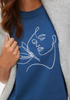 Vero Moda Thea Graphic Print Cotton T-Shirt, Navy