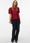 Vero Moda Merle Puff Sleeve Top, Red