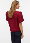 Vero Moda Merle Puff Sleeve Top, Red
